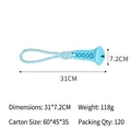 Langlebiges blaues Hundespielzeug mit Saugnapf und Seil, 31x7.2cm, Gewicht 118g für Zähne - Taschenlampenform (Taschenlampe Hühnerkeule) / Seiltyp (Kein Saugnapf) / Blau