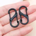 Zwei schwarze S-förmige Doppelkarabiner aus Zinklegierung für DIY-Schlüsselanhänger - S-Förmiger Lackierter Doppelverschluss (FT200) / 1 Stück (33x14mm) / Schwarz
