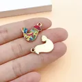 Detailed macro view of colorful ethnic style bird charms showing front and back texture - 1 Piece (28382) / Red Print Dove
