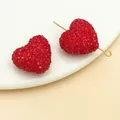 Detail macro of red heart sugar beads showing the frosted acrylic texture for DIY crafts - Heart Style (23729) / 1 Piece (17x20x12mm) / Red