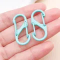 Mousqueton en S à double tête vert menthe en alliage de zinc mat pour porte-clés DIY - Fermoir Double Peint en S (FT200) / 1 Pièce (33x14mm) / Vert menthe