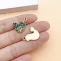 Detailed view of colorful enamel bird pendant with ethnic patterns and golden back - 1 Piece (28391) / Orange Print Dove