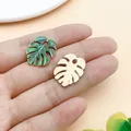 Μενταγιόν από κράμα φύλλων monstera για κατασκευή κοσμημάτων DIY σε πράσινο και χρυσό - Τυπωμένο Φύλλο Μονστέρα (28374) / 1 Τεμάχιο (20x17mm) / σκούρο πράσινο