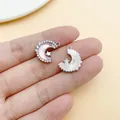 Lila schillernder Mond- und Sternanhänger mit Zirkonia für die DIY-Schmuckherstellung Handwerk - Funkelnder Irisierender Mond (28424)