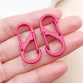 Paire de mousquetons en S roses en alliage de zinc pour porte-clés et bijoux DIY - Fermoir Double Peint en S (FT200) / 1 Pièce (33x14mm) / Rose rouge