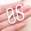 Mousquetons en S blancs durables pour porte-clés DIY et accessoires de chaînes de téléphone - Fermoir Double Peint en S (FT200) / 1 Pièce (33x14mm) / Blanc