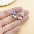 Handgehaltener violetter Zirkonia-Sternanhänger mit weißer Perle für DIY-Schmuckzubehör - Perlen-Irisierender Stern (28427)