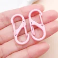 Deux mousquetons roses en forme de S en alliage de zinc peint pour porte-clés et DIY - Fermoir Double Peint en S (FT200) / 1 Pièce (33x14mm) / Rose