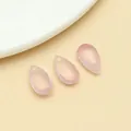 Three translucent pink glass teardrop pendants for DIY jewelry and hair accessories - Medium Glass Teardrop Bead With Hole (23687) / 10 Pieces Pack (14x8x5mm) / Pink Glazed Glass