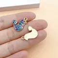 Bohemian style colorful bird enamel charm for DIY jewelry making - 1 Piece (28383) / Multicolor Print Dove