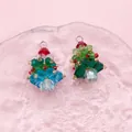 Detailed view of hand-beaded mini Christmas tree crystal pendants for DIY jewelry - Christmas Tree Series 2-Piece Set (SN1833) / 2 Pcs/Set