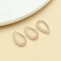 Iridescent frosted glass teardrop beads for DIY jewelry making and hair accessories - Medium Glass Teardrop Bead With Hole (23688)