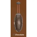 Durable chocolate color rubber dog chew toy with football shape and rope handle design - Style B Rugby / Coffee