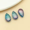 Set of three colorful gold-dusted teardrop glass pendants for DIY jewelry - Medium Glass Teardrop Bead With Hole (23689)