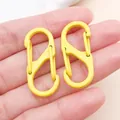 Paire de petits mousquetons jaunes en S pour porte-clés et accessoires de bijoux - Fermoir Double Peint en S (FT200) / 1 Pièce (33x14mm) / Jaune