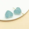 Frosted light blue heart-shaped sugar beads for DIY jewelry making and hair accessories - Heart Style (23734) / 1 Piece (17x20x12mm) / Transparent Light Blue