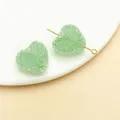 Frosted mint green heart-shaped sugar beads for DIY jewelry accessories and crafts - Heart Style (23736) / 1 Piece (17x20x12mm) / Transparent Green