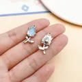 Süße hellblaue Glasrosen-Anhänger für DIY-Schmuckherstellung und Bastelprojekte - Tulpe (28414) / 1 Stück (23x10x5 mm) / Bunte Tulpe (28414)