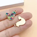 Handcrafted ethnic colorful bird alloy enamel charm pendant for DIY jewelry making bohemian style - 1 Piece (28389) / Green Print Dove