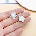 Blauer schillernder Stern-Legierungsanhänger mit Perle und Strass für DIY-Schmuck - Stern (28415) / 1 Stück (19x16x5mm) / Buntes Pentagramm (28415)