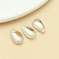 Iridescent teardrop glass beads for DIY ancient style hairpin jewelry making accessories - Medium White AB Iridescent Glass Teardrop Bead (23697)