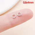 Duurzame zilveren roestvrijstalen open buigringen voor sieraden, maat 0,8x4mm - Buigring (12601) / 0.8x4mm (1 Stuk) / Staalkleur