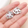 Vue détaillée d'un pendentif étoile en nacre irisée avec strass brillants pour bijoux DIY - Étoiles Scintillantes Fines / 1 Pièce (19x16x5mm) / Blanc K Blanc (28169)