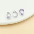 Purple water drop glass beads with iridescent finish for DIY hairpins and jewelry - Small Straight Hole Teardrop Bead (23681)