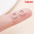 Zilveren 1x6mm roestvrijstalen open buigringen DIY sieraden connectoren maken - 1.0x6mm (1 Stuk)