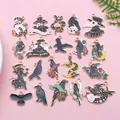 Breloques en émail style gothique corbeau et médecin de peste pour bijoux DIY - Ensemble Oiseau et Serpent d'Halloween (SN1013)
