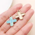 Süßer blau emaillierter medizinischer Pflaster-Anhänger für DIY-Schmuck und Ohrringe Herstellung - Kreuz-Heftpflaster Anhänger (23078)