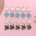 Assortiment de pendentifs oiseaux en alliage avec bords dorés pour bijoux DIY - Ensemble d'Oiseaux à 4 Styles (SN113)