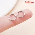 Premium zilveren roestvrijstalen 1x8mm open buigringen voor DIY handgemaakte sieraden - 1.0x8mm (1 Stuk)