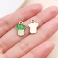 Cute green baby bok choy alloy enamel vegetable charms for DIY jewelry bracelet making - Bok Choy (27964) / 1 Piece (15x10mm) / Green