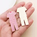 Detailed macro view of pink enamel nurse scrub charms for DIY jewelry making projects - Pink Drip Oil Nurse Uniform Set (27890)