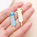 Medizinische Serie blauer Emaille-Spritzenanhänger für DIY-Ohrringe und Schmuck - Spritze Anhänger (27864)