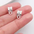 Silver-colored vintage pattern bail beads, alloy spacer for DIY jewelry bracelet making - Bowknot Texture (20675) / 1 Piece/Pack (11x6mm) / Bright Silver