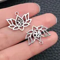 Pendentif fleur de lotus de yoga en argent antique pour la création de bijoux DIY - Lotus Yoga Argent Antique (10427)