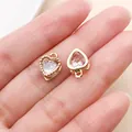 Goldener herzförmiger Schmuckanhänger mit facettiertem klarem Stein für DIY-Accessoires - Herzanhänger (27795)