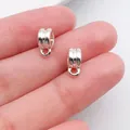 Bright silver alloy bail spacer beads for DIY necklace and bracelet jewelry - Smooth Ring (20679)