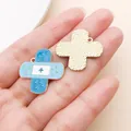 Blau-weißer Emaille-Pflaster-Anhänger für die DIY-Schmuckherstellung und Basteln - Heftpflaster Anhänger (27869)