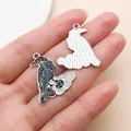 Dark Gothic raven enamel pendant charms for DIY jewelry making and keychain accessories - Cloud-Stepping Raven Style (27938)