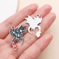 Dark fire-breathing dragon pendant charms for DIY handmade jewelry making accessories - Starwing Flame Dragon (28017)