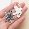 Dark gothic style raven crow charm pendant for DIY jewelry earrings and keychains - Raven Eye Style (27944)