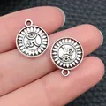 Pendentifs lotus de yoga en argent antique avec symboles OM pour la création de bijoux. - Symbole Yoga Om Argent Antique (9325)