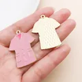 Pink enamel nurse scrub coat charm pendant for DIY medical jewelry making and earrings - Pink Drip Oil Nurse Uniform (27889)