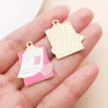 High-quality enamel pink medical clipboard charm for DIY jewelry making accessories - Pink Drip Oil Medical Clipboard (27892)