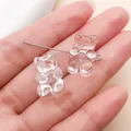 Transparent acrylic gummy bear beads with horizontal holes for DIY jewelry making - Horizontal Hole Bear (27501) / 1 Piece (19x12mm) / Clear White