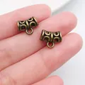 Antique bronze retro pattern pendant bails and spacer beads for DIY jewelry making - Meander Pattern Bail (20665) / 1 Piece (9x12mm) / Antique Bronze