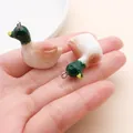 Cute mallard green-headed duck resin pendant charm for DIY jewelry and keychains - White Resin Mallard Duck (27564) / 1 Piece (27x16x30mm) / White